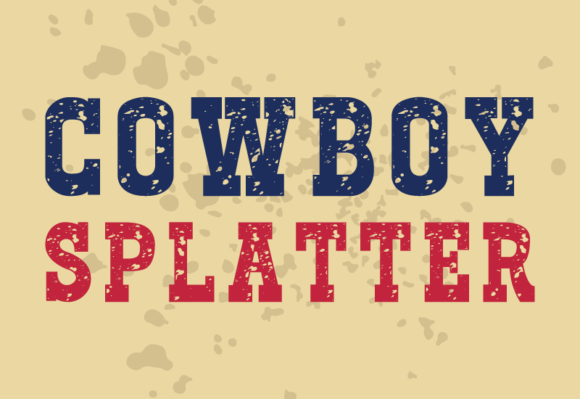 Cowboy Splatter Font for Western Craft Projects